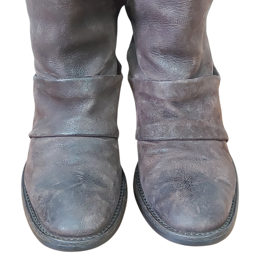 Vera Wang Lavender Women Buckle Motocycle Harness Boots Size 8 M Brown Mid-calf - Picture 8 of 16